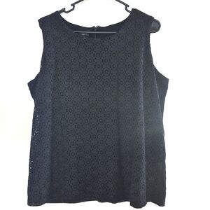 Talbots, Size 1X, Black Eyelet Blouse